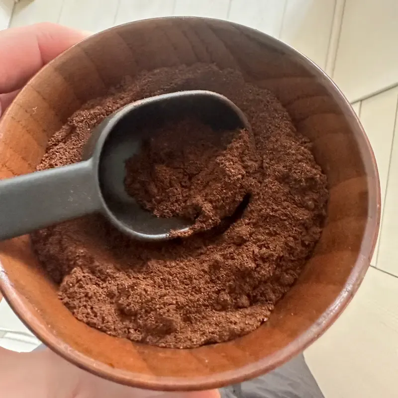 Ground coffee in a bowl