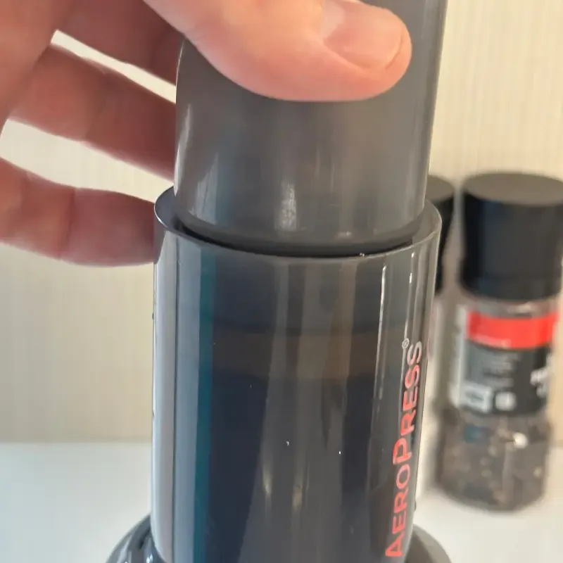 Adding plunger onto an Aeropress