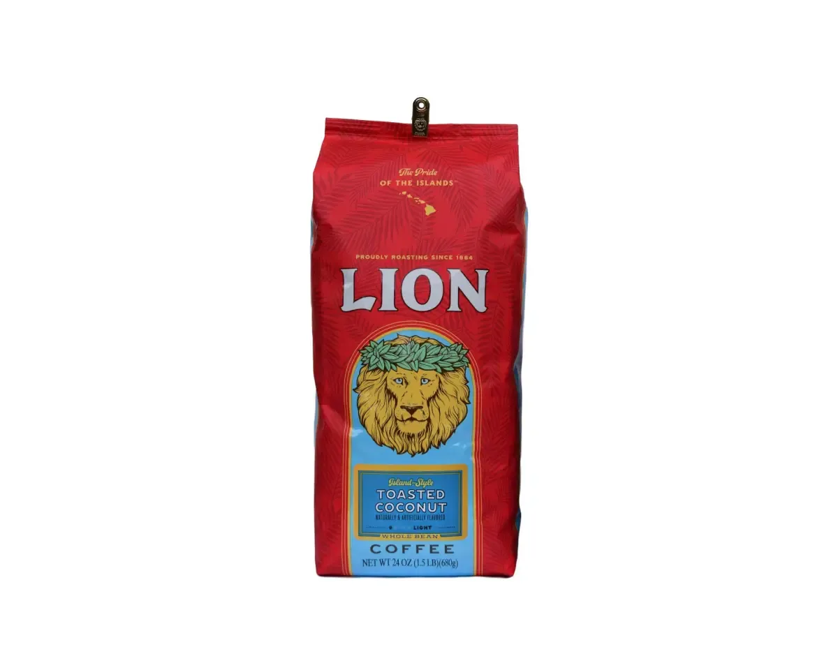 Lion Coffee Toasted Coconut Flavor Whole Bean