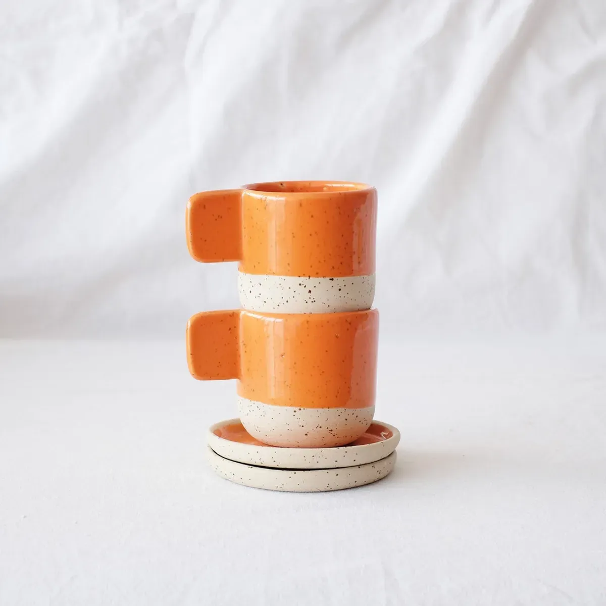 Red & White Handmade Ceramic Tumbler