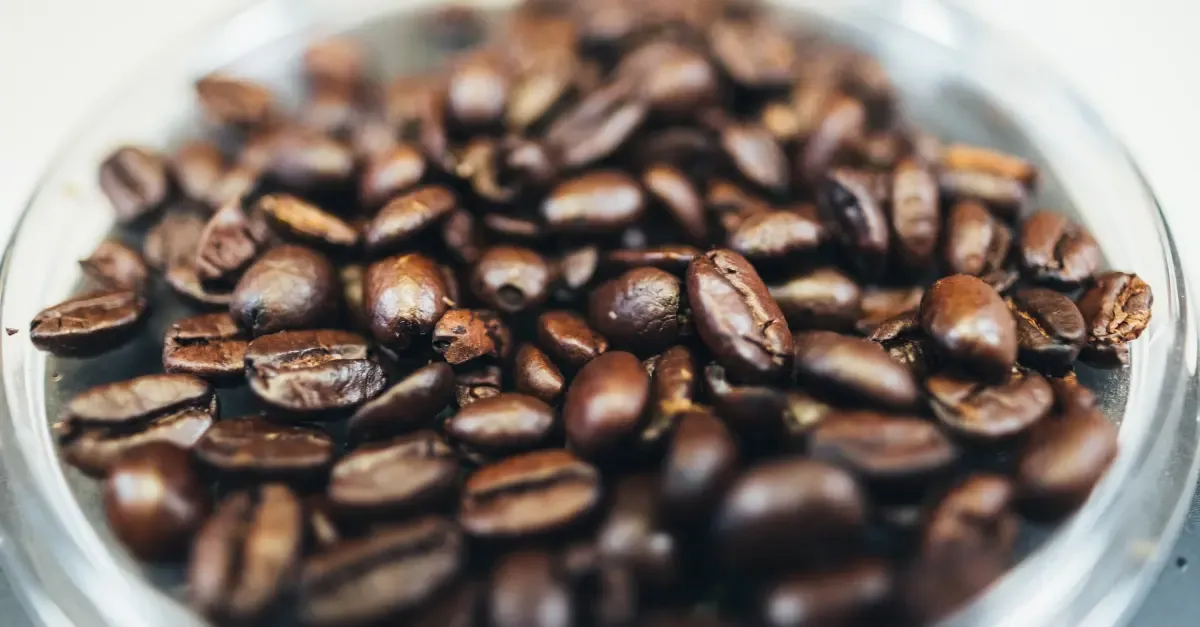 Coffee beans in a mason jar