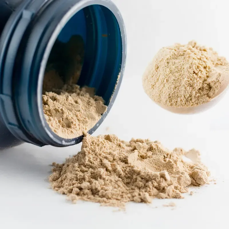 A bucket of protein powder