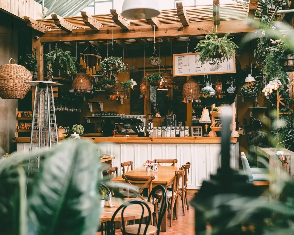 Coffee Shop with a lot of plants