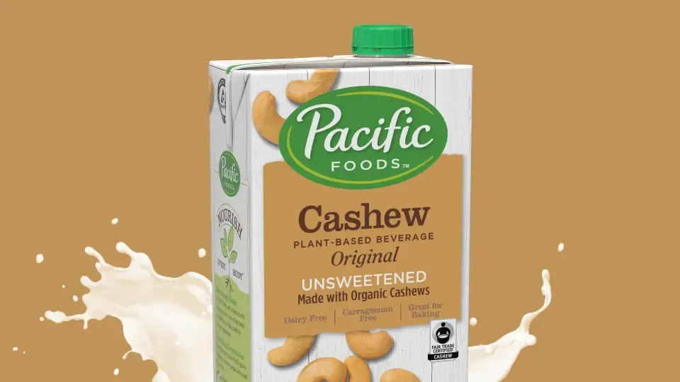A picture of cashew milk carton