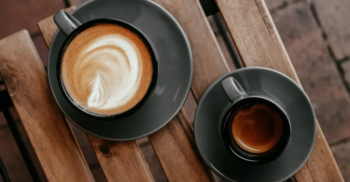Picture of two types of coffee on a table