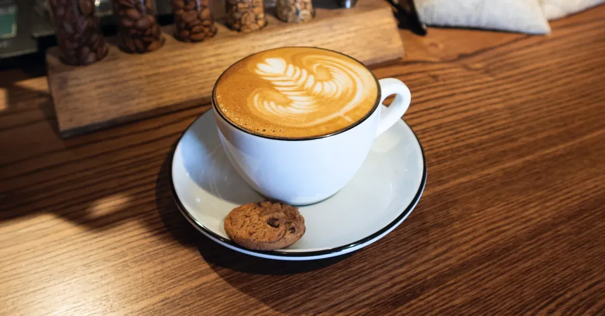 Picture of a cappucino on a table