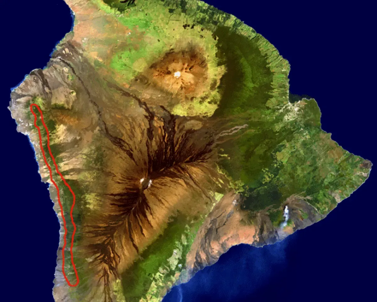 A Map of the Kona Coffee Plantation Belt