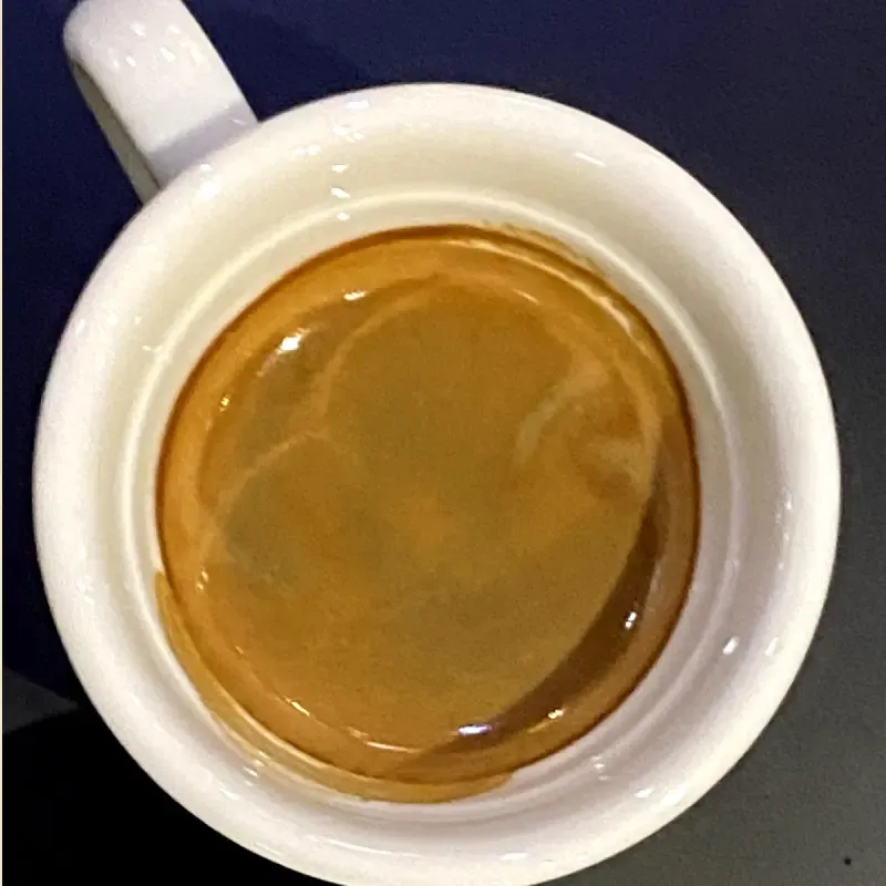 Top down photo of an espresso cup
