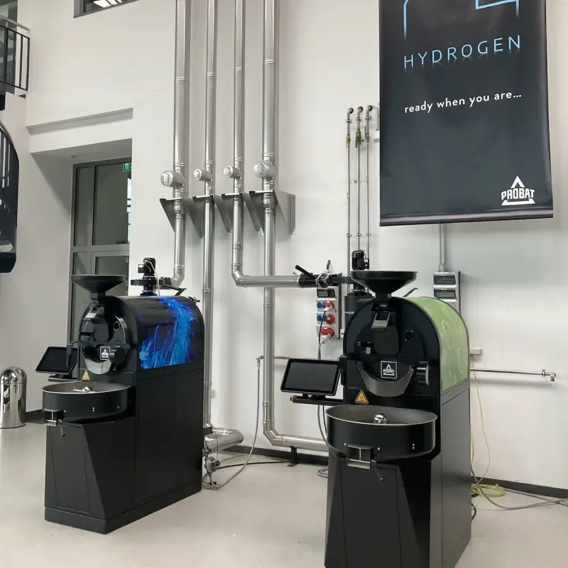 Probat Hydrogen Coffee Roasters on display in a large room