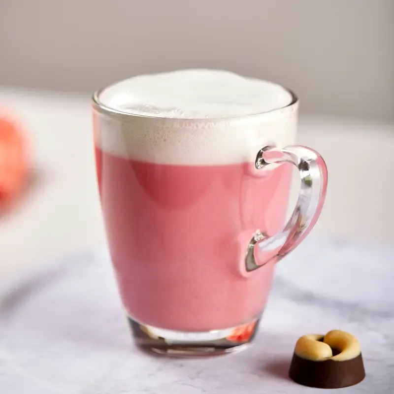 Raspberry White Mocha in a glass