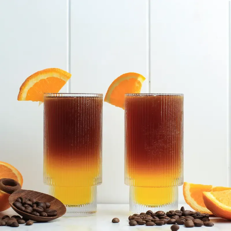 Citrus Mint Iced Coffee in two cups
