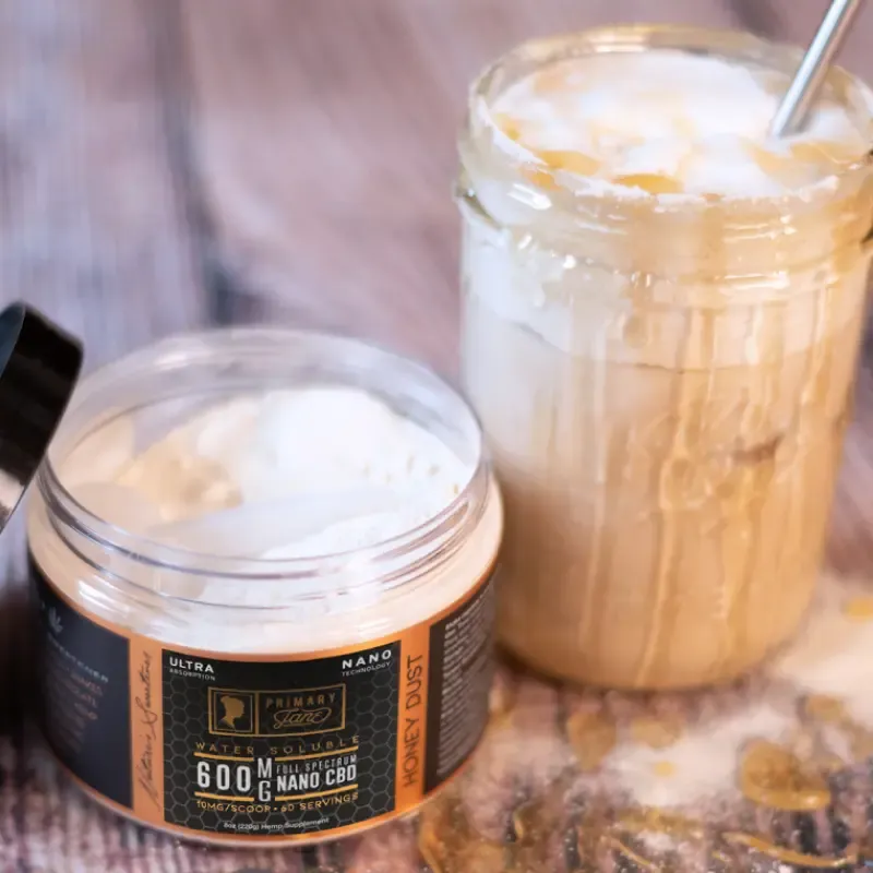 Iced Latte with honey and CBD oil