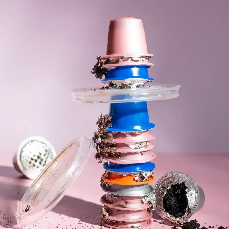 Picture of used coffee plastic pods