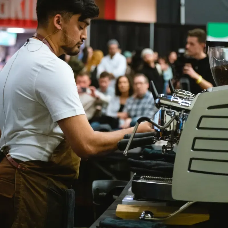 Competitor at the US Barista Championship