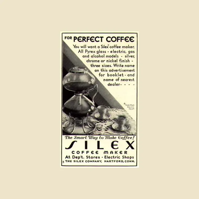 An old ad for Silex coffee maker