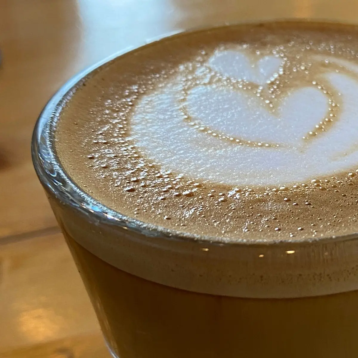 close up of a cortado drink
