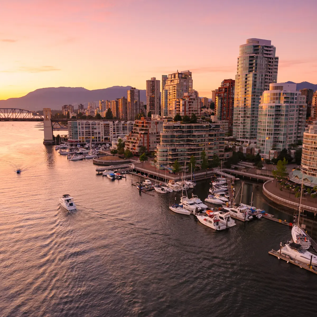 Vancouver cityscape at dawn