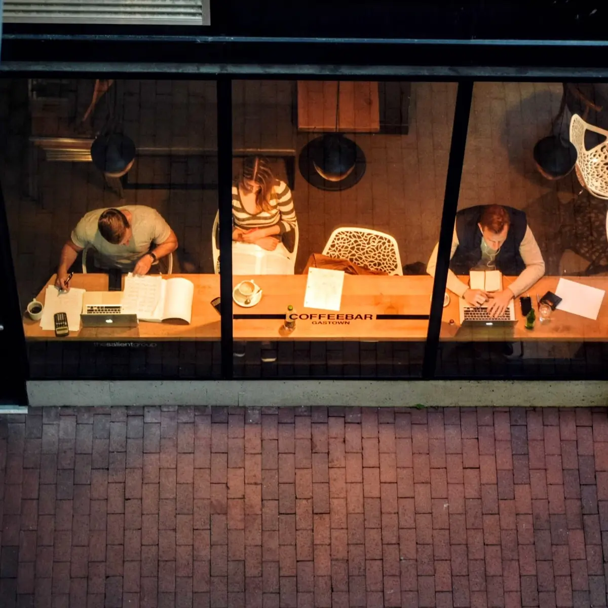 People working in a coffeeshop