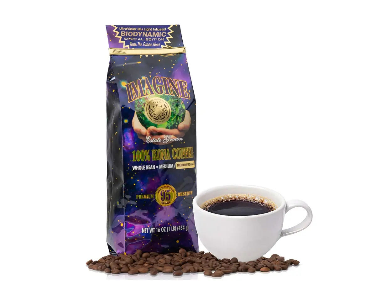 Imagine Kona UltraViolet Blu Light Infused Biodynamic Coffee
