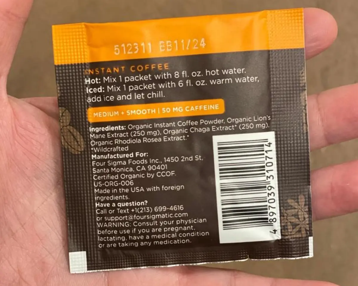 Instant mushroom coffee