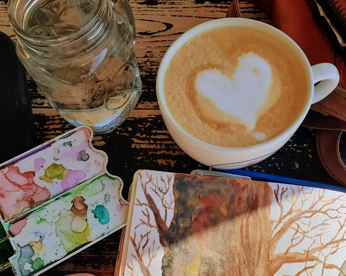 Cup of Coffee with a heart drawing