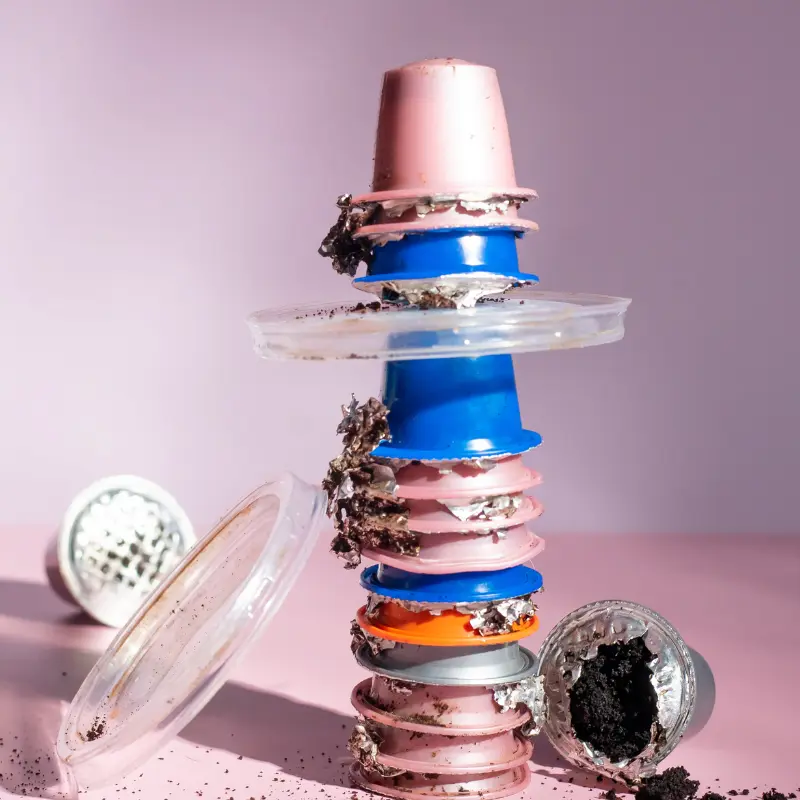 Picture of used coffee plastic pods