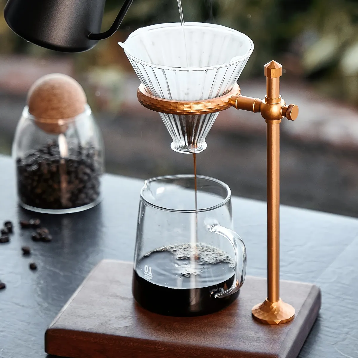 Vintage Wooden Coffee Dripper Stand