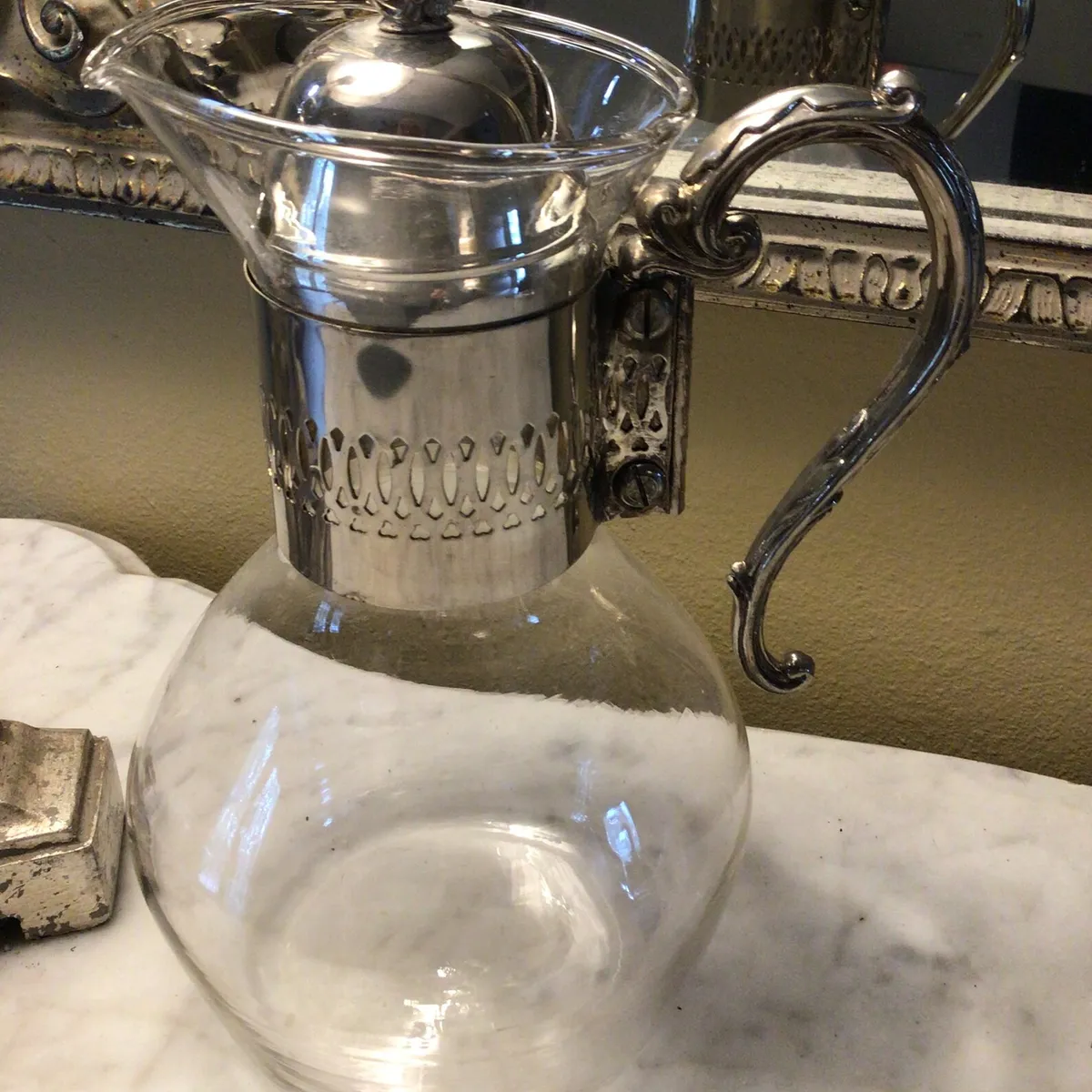 Vintage Silver And Glass Coffee